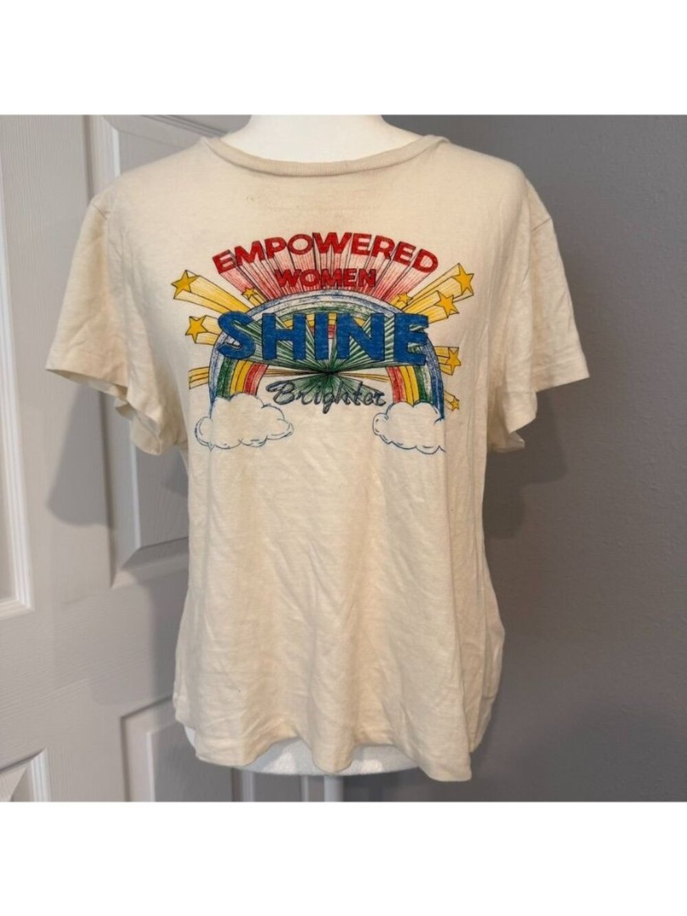 REDONE Graphic Print Cotton Crewneck T Shirt Size Large